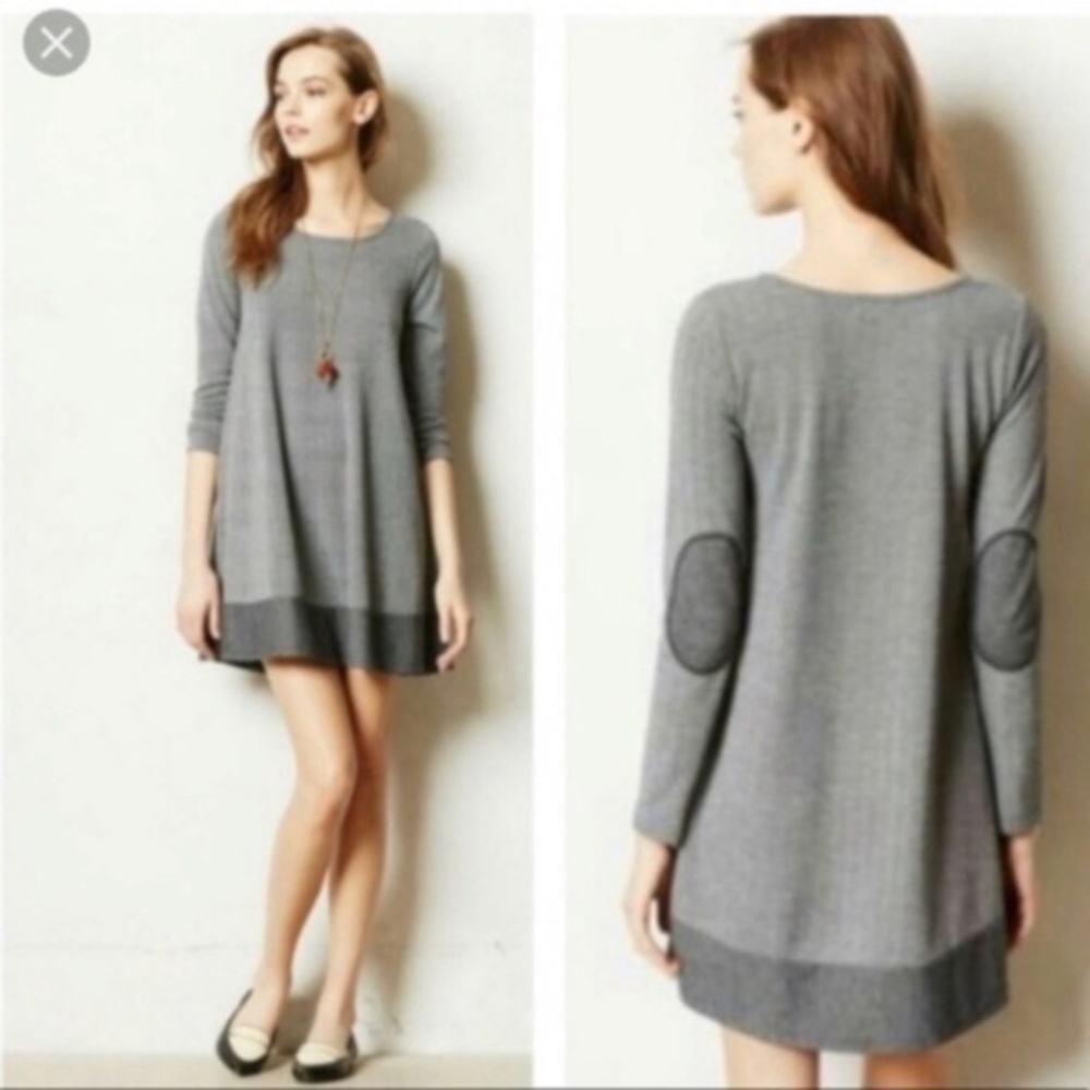 Anthropologie Savant Herringbone Swing Dress